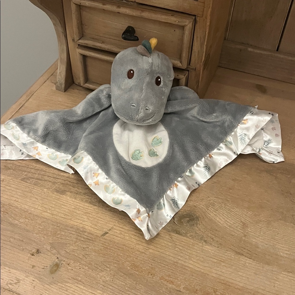 Douglas Baby Lovey Security Blanket “Danny Dino” Dinosaur Satin Trim